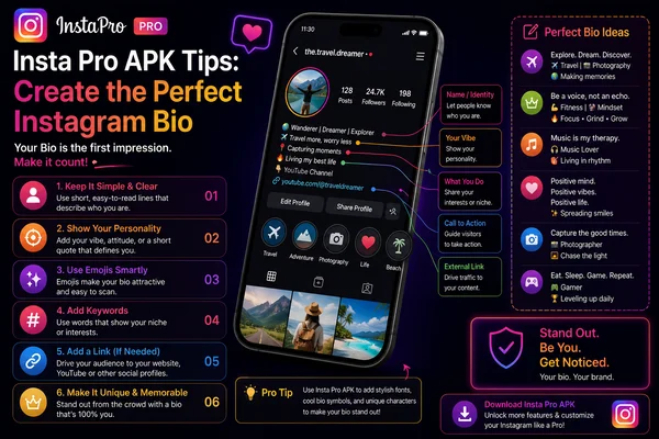 Insta Pro APK Tips: Create the Perfect Instagram Bio